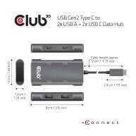 USB Gen2 Typ-C auf 2x USB A + 2x USB C Daten Hub