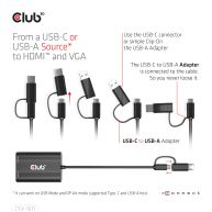 USB Gen1 Type-C/-A auf Dual HDMI(4K/30Hz) / VGA (1080/60Hz)